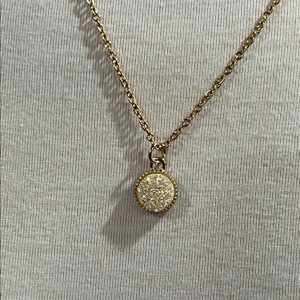 Fashion Faux Druzy Gold Pendant Necklace